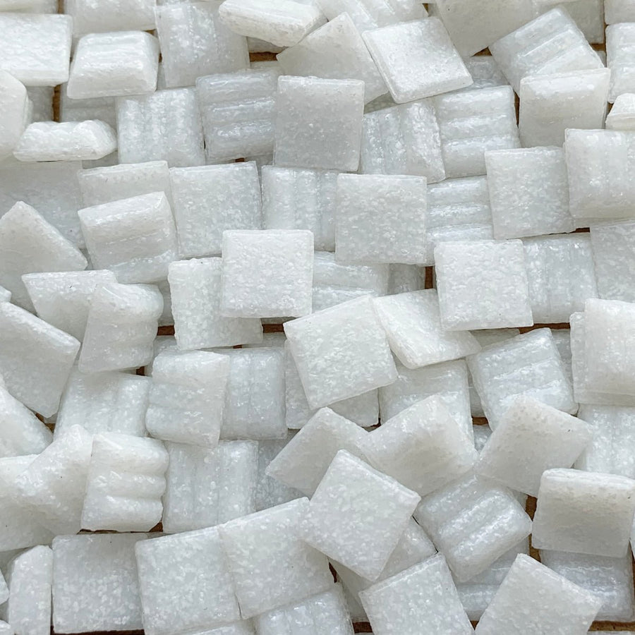 Verre Mosaique - glass mosaic -Glasmosaik-glasmozaïek-Glasmozaiek 10mm Ijswit - mosaicshop