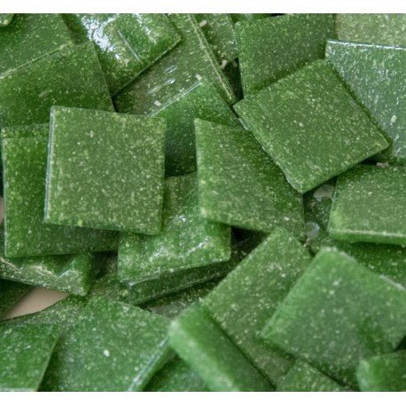 Verre Mosaique - glass mosaic -Glasmosaik-glasmozaïek-Glasmozaiek 20mm Olijfgroen - mosaicshop