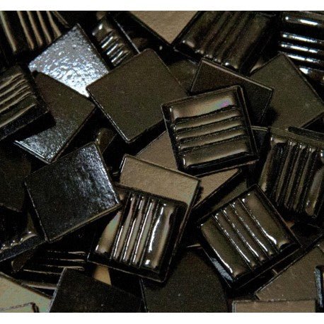 Verre Mosaique - glass mosaic -Glasmosaik-glasmozaïek-Glasmozaiek 20mm Zwart - mosaicshop