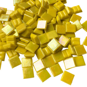 Verre Mosaique - glass mosaic -Glasmosaik-glasmozaïek-Glasmozaiek Iriserend 10mm Citrien - mosaicshop