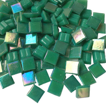 Verre Mosaique - glass mosaic -Glasmosaik-glasmozaïek-Glasmozaiek Iriserend 10mm Jadegroen - mosaicshop