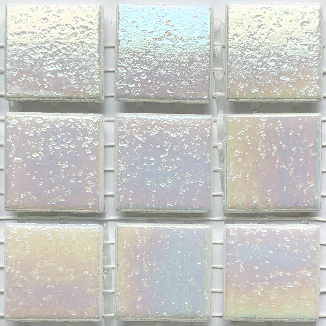 Verre Mosaique - glass mosaic -Glasmosaik-glasmozaïek-Glasmozaiek Iriserend 20mm Engelvleugel - mosaicshop