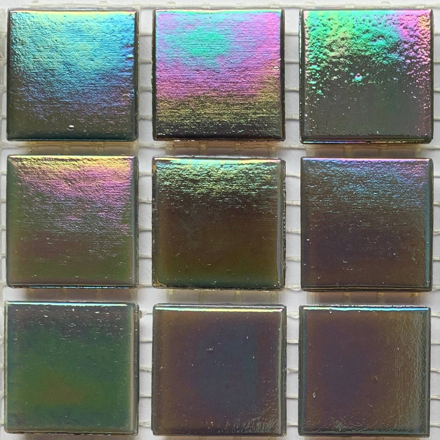 Verre Mosaique - glass mosaic -Glasmosaik-glasmozaïek-Glasmozaiek Iriserend 20mm Mistkristal - mosaicshop