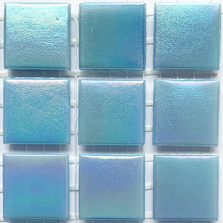 Verre Mosaique - glass mosaic -Glasmosaik-glasmozaïek-Glasmozaiek Iriserend 20mm Opaalblauw - mosaicshop