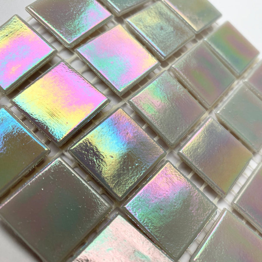 Verre Mosaique - glass mosaic -Glasmosaik-glasmozaïek-Glasmozaiek Iriserend 20mm Rookkwarts - mosaicshop