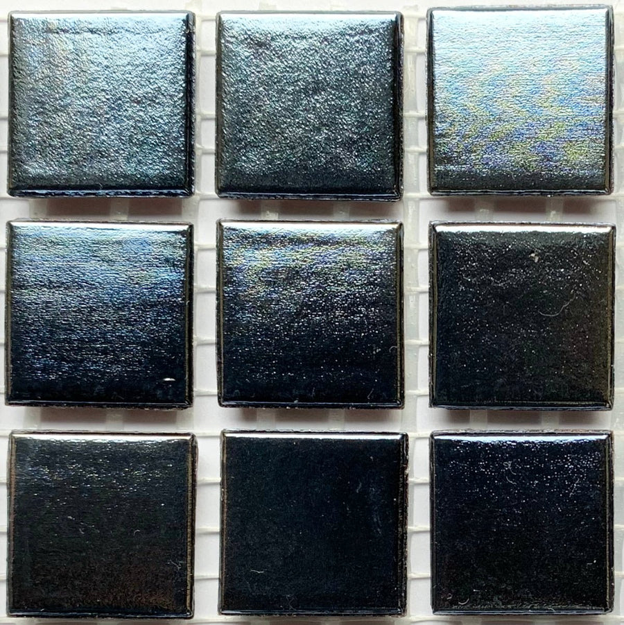 Verre Mosaique - glass mosaic -Glasmosaik-glasmozaïek-Glasmozaiek Iriserend 20mm Zwart - mosaicshop