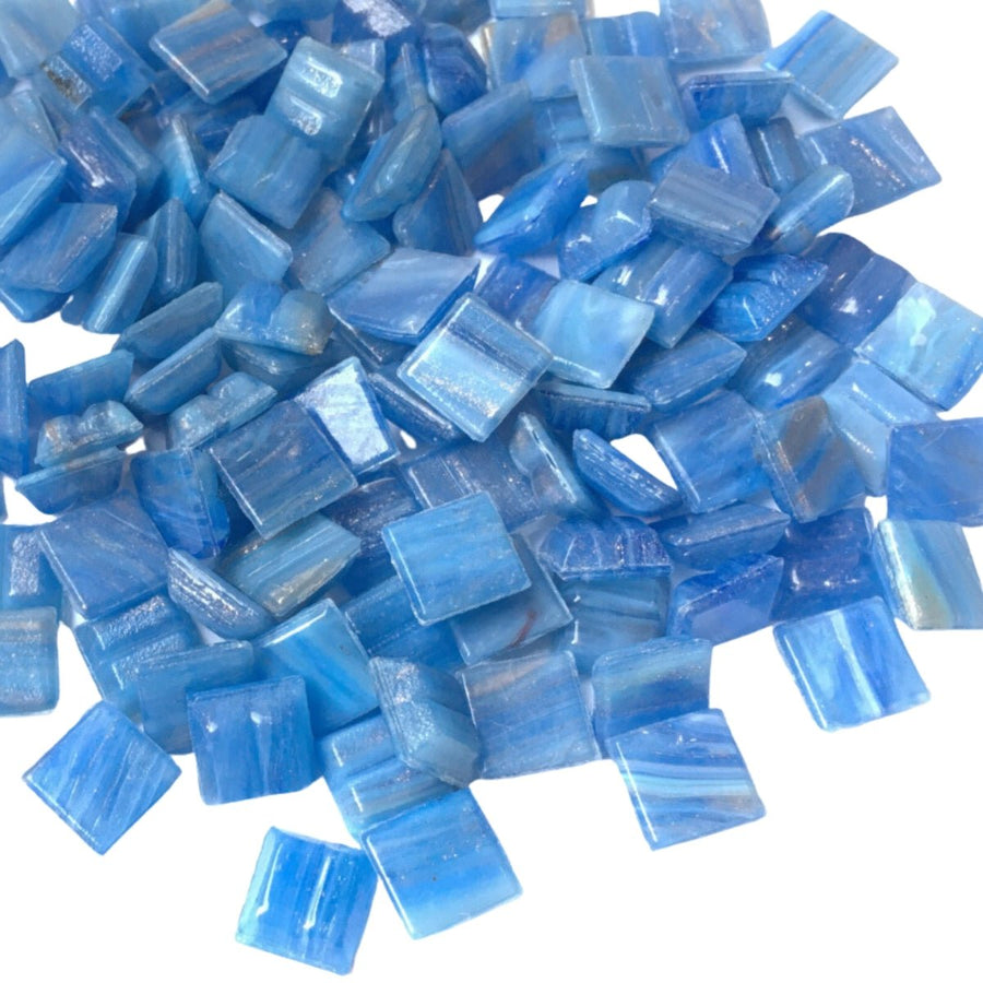 Verre Mosaique - glass mosaic -Glasmosaik-glasmozaïek-Glasmozaiek met Goud Dooradert 10mm Blauw Lint - mosaicshop