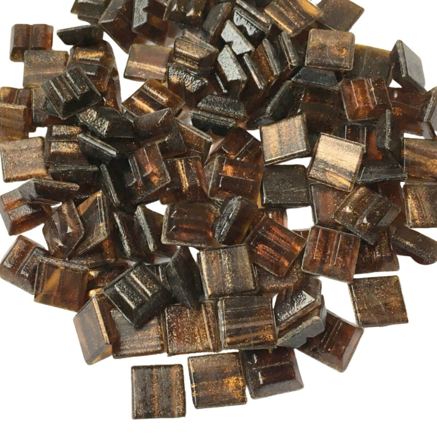 Verre Mosaique - glass mosaic -Glasmosaik-glasmozaïek-Glasmozaiek met Goud Dooradert 10mm Diep Topaas - mosaicshop