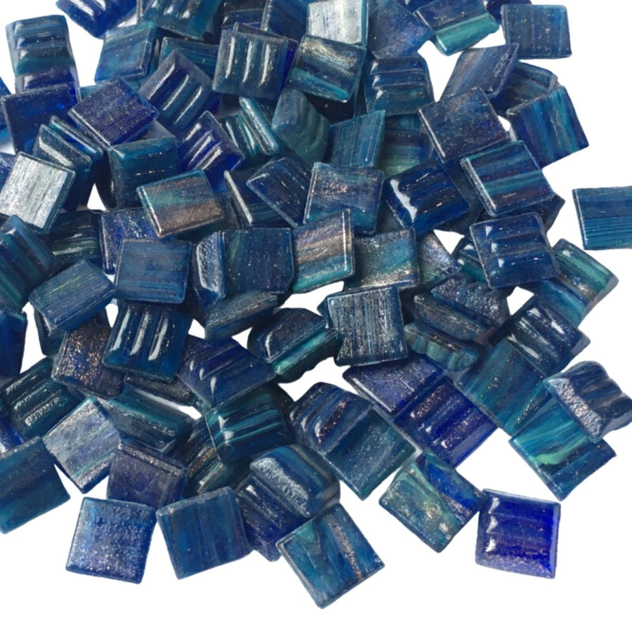 Verre Mosaique - glass mosaic -Glasmosaik-glasmozaïek-Glasmozaiek met Goud Dooradert 10mm Pauwenglans - mosaicshop