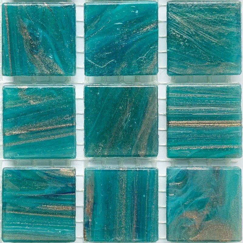 Verre Mosaique - glass mosaic -Glasmosaik-glasmozaïek-Glasmozaiek met Goud Dooradert 20mm Aventurijn - mosaicshop