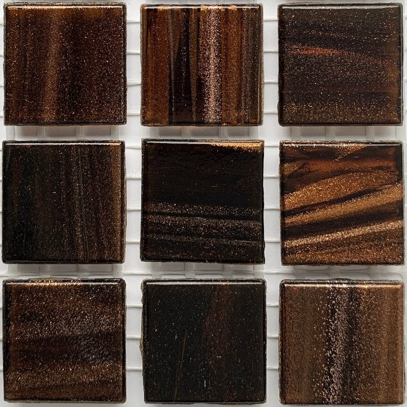 Verre Mosaique - glass mosaic -Glasmosaik-glasmozaïek-Glasmozaiek met Goud Dooradert 20mm Diep Topaas - mosaicshop