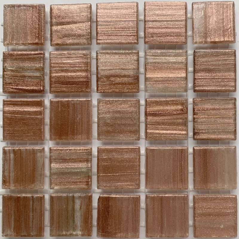 Verre Mosaique - glass mosaic -Glasmosaik-glasmozaïek-Glasmozaiek met Goud Dooradert 20mm Licht Koper - mosaicshop