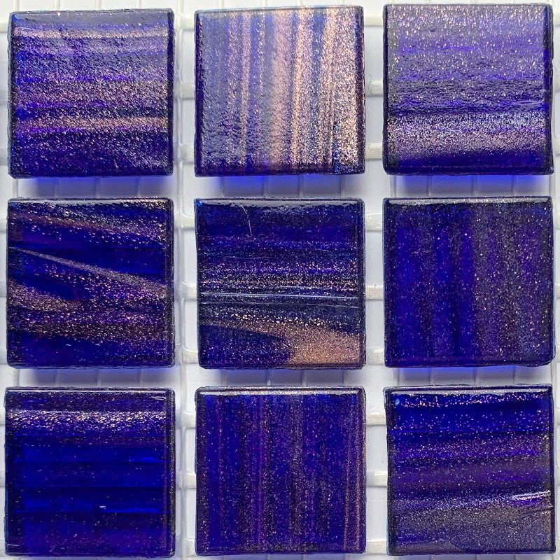 Verre Mosaique - glass mosaic -Glasmosaik-glasmozaïek-Glasmozaiek met Goud Dooradert 20mm Nachtblauw - mosaicshop