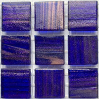 Verre Mosaique - glass mosaic -Glasmosaik-glasmozaïek-Glasmozaiek met Goud Dooradert 20mm Nachtblauw - mosaicshop