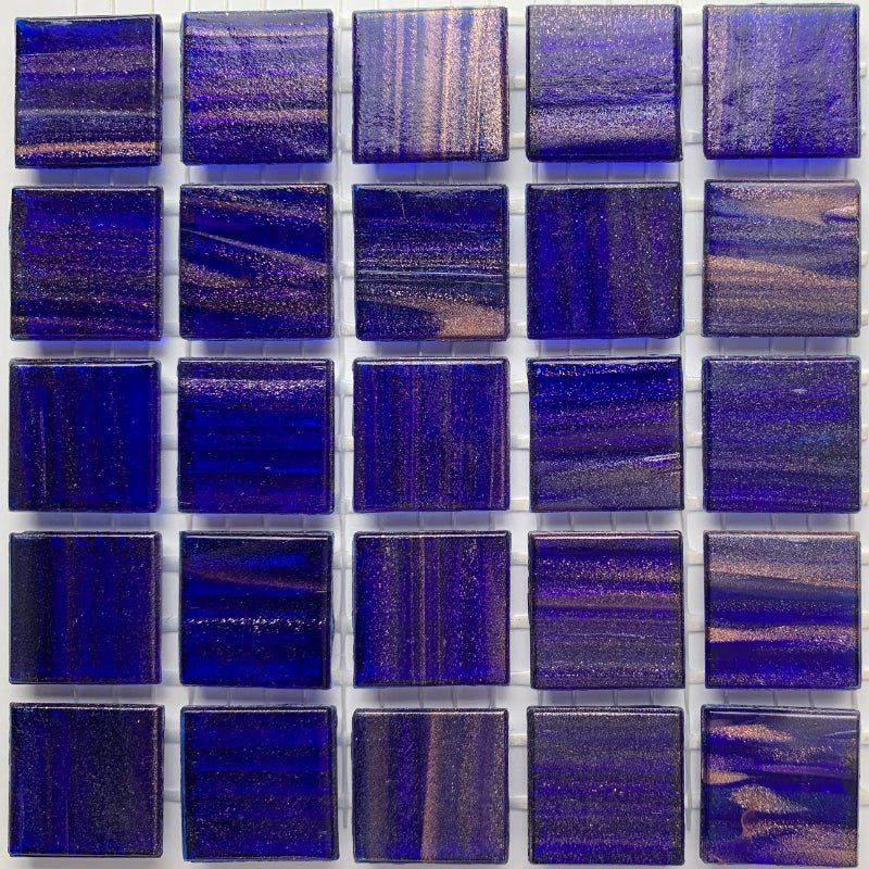 Verre Mosaique - glass mosaic -Glasmosaik-glasmozaïek-Glasmozaiek met Goud Dooradert 20mm Nachtblauw - mosaicshop