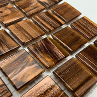 Verre Mosaique - glass mosaic -Glasmosaik-glasmozaïek-Glasmozaiek met Goud Dooradert 20mm Tijgersoog - mosaicshop