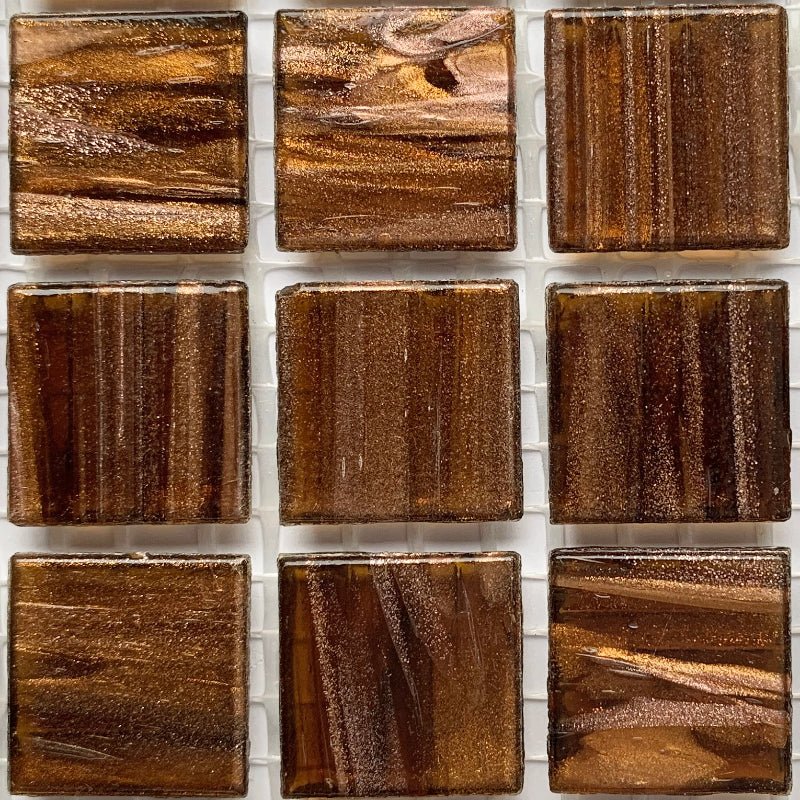 Verre Mosaique - glass mosaic -Glasmosaik-glasmozaïek-Glasmozaiek met Goud Dooradert 20mm Tijgersoog - mosaicshop