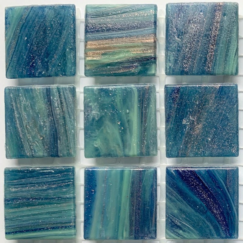 Verre Mosaique - glass mosaic -Glasmosaik-glasmozaïek-Glasmozaiek met Goud Dooradert 20mm Toermalijn - mosaicshop