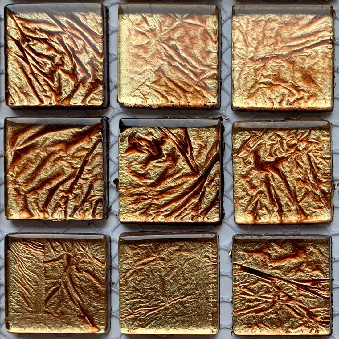 Verre Mosaique - glass mosaic -Glasmosaik-glasmozaïek-Glasmozaiek Spiegel 20mm Brons - mosaicshop