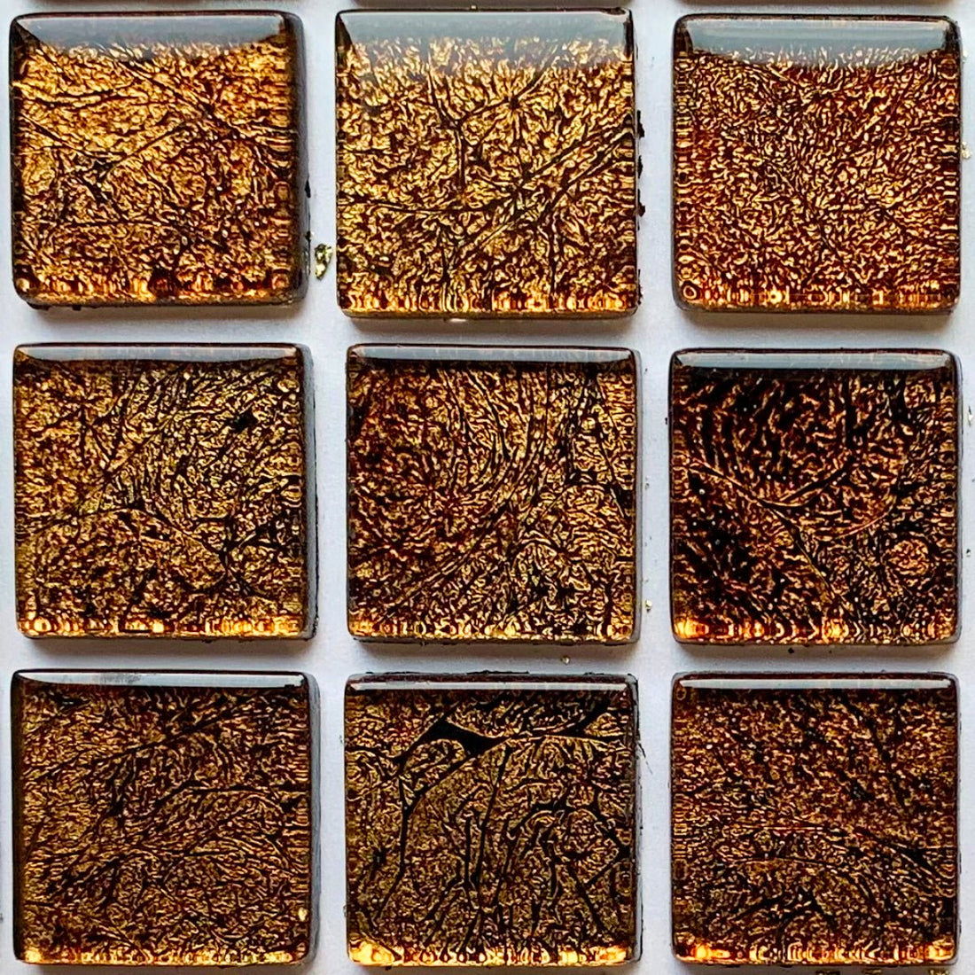 Verre Mosaique - glass mosaic -Glasmosaik-glasmozaïek-Glasmozaiek Spiegel 20mm Messing - mosaicshop