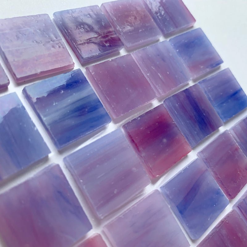 Verre Mosaique - glass mosaic -Glasmosaik-glasmozaïek-Glasmozaiek Tiffany Glacier 20mm Besblauw - mosaicshop