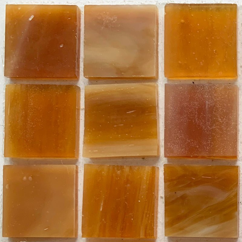 Verre Mosaique - glass mosaic -Glasmosaik-glasmozaïek-Glasmozaiek Tiffany Glacier 20mm Butterscotch - mosaicshop