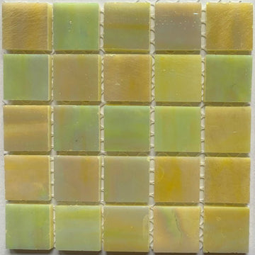 Verre Mosaique - glass mosaic -Glasmosaik-glasmozaïek-Glasmozaiek Tiffany Glacier 20mm Citroengras - mosaicshop