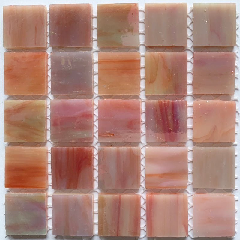 Verre Mosaique - glass mosaic -Glasmosaik-glasmozaïek-Glasmozaiek Tiffany Glacier 20mm Koraal - mosaicshop