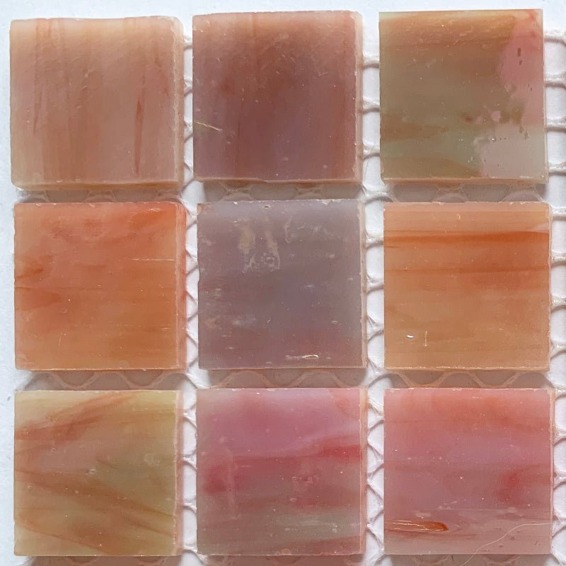 Verre Mosaique - glass mosaic -Glasmosaik-glasmozaïek-Glasmozaiek Tiffany Glacier 20mm Koraal - mosaicshop