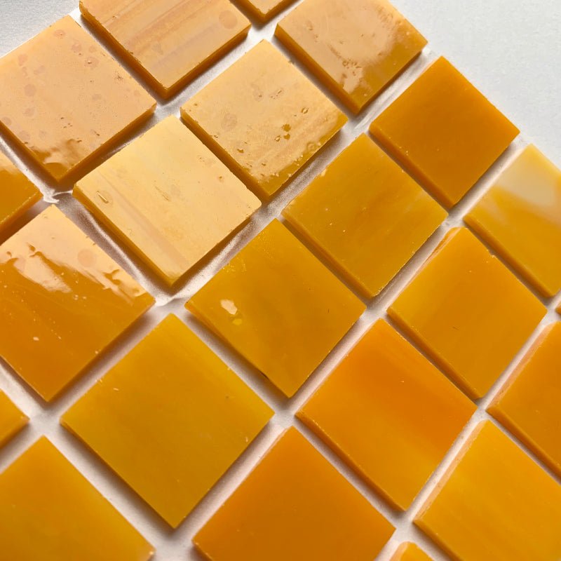 Verre Mosaique - glass mosaic -Glasmosaik-glasmozaïek-Glasmozaiek Tiffany Glacier 20mm Mango - mosaicshop