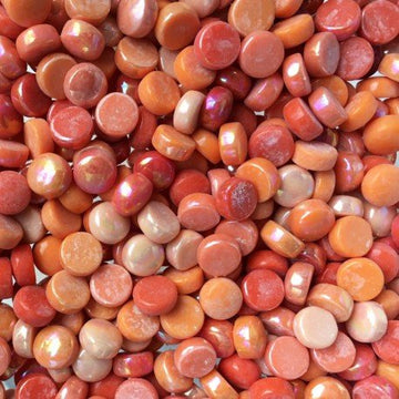 Verre Mosaique - glass mosaic -Glasmosaik-glasmozaïek-Glasnopjes 12mm Oranjemix - mosaicshop