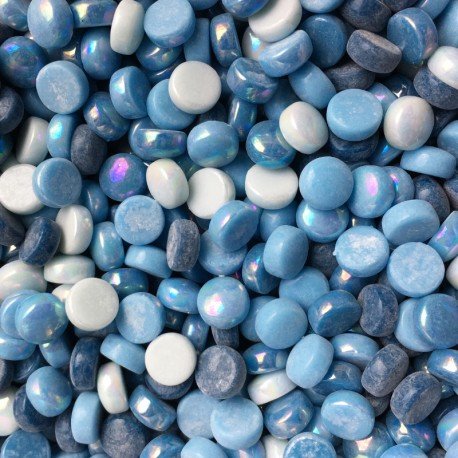 Verre Mosaique - glass mosaic -Glasmosaik-glasmozaïek-Glasnopjes 12mm Turkooismix - mosaicshop