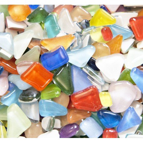Verre Mosaique - glass mosaic -Glasmosaik-glasmozaïek-Glaspuzzels Regenboogmix - mosaicshop