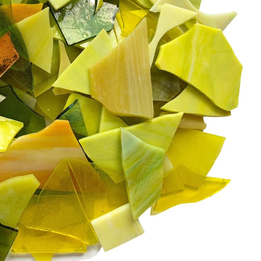 Verre Mosaique - glass mosaic -Glasmosaik-glasmozaïek-Glasscherven Glasscherven Citroenmix - mosaicshop