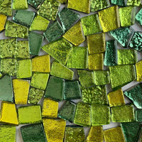 Verre Mosaique - glass mosaic -Glasmosaik-glasmozaïek-Glastegel met Spiegel Groenmix - mosaicshop