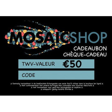 Verre Mosaique - glass mosaic -Glasmosaik-glasmozaïek-Kadobon 50 euro - mosaicshop