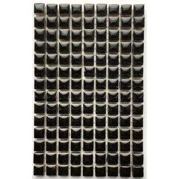 Verre Mosaique - glass mosaic -Glasmosaik-glasmozaïek-Keramiek 10mm Zwart - mosaicshop