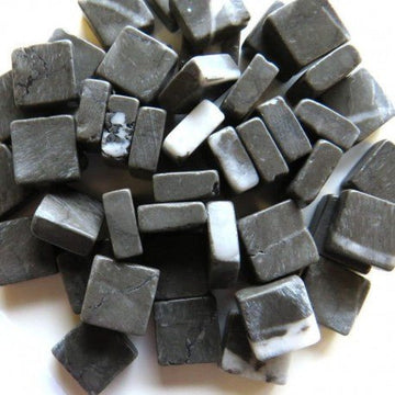 Verre Mosaique - glass mosaic -Glasmosaik-glasmozaïek-Marmer 10mm Nero Marquina - mosaicshop