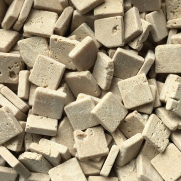 Verre Mosaique - glass mosaic -Glasmosaik-glasmozaïek-Marmer 15mm Travertin Noce - mosaicshop