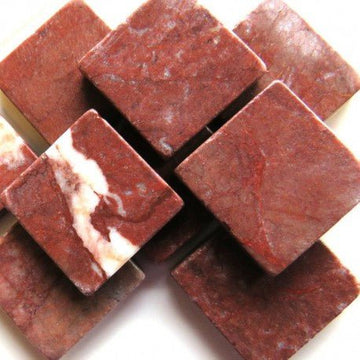 Verre Mosaique - glass mosaic -Glasmosaik-glasmozaïek-Marmer 20mm Rosso Verona - mosaicshop