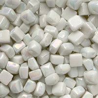 Verre Mosaique - glass mosaic -Glasmosaik-glasmozaïek-Micro Glasmozaiek 4,8mm Parelmoer Wit - mosaicshop