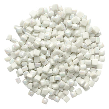 Verre Mosaique - glass mosaic -Glasmosaik-glasmozaïek-Micro Glasmozaiek 4,8mm Parelmoer Wit - mosaicshop