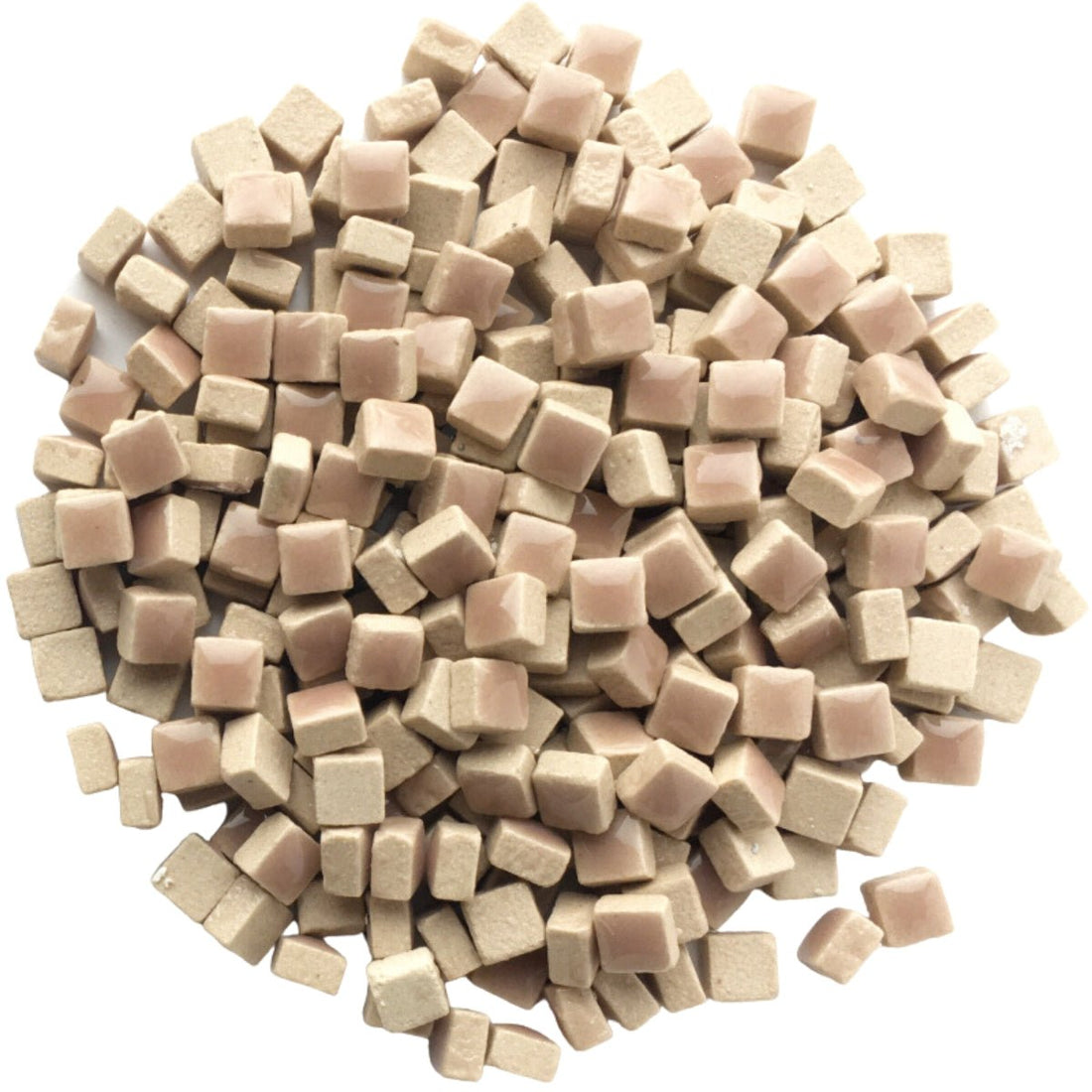 Verre Mosaique - glass mosaic -Glasmosaik-glasmozaïek-Micro Keramiek 5mm Beige - mosaicshop