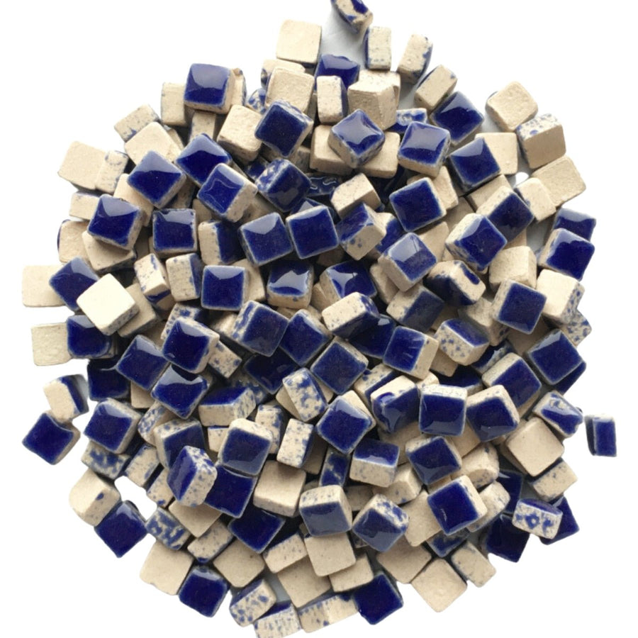 Verre Mosaique - glass mosaic -Glasmosaik-glasmozaïek-Micro Keramiek 5mm Indigo - mosaicshop