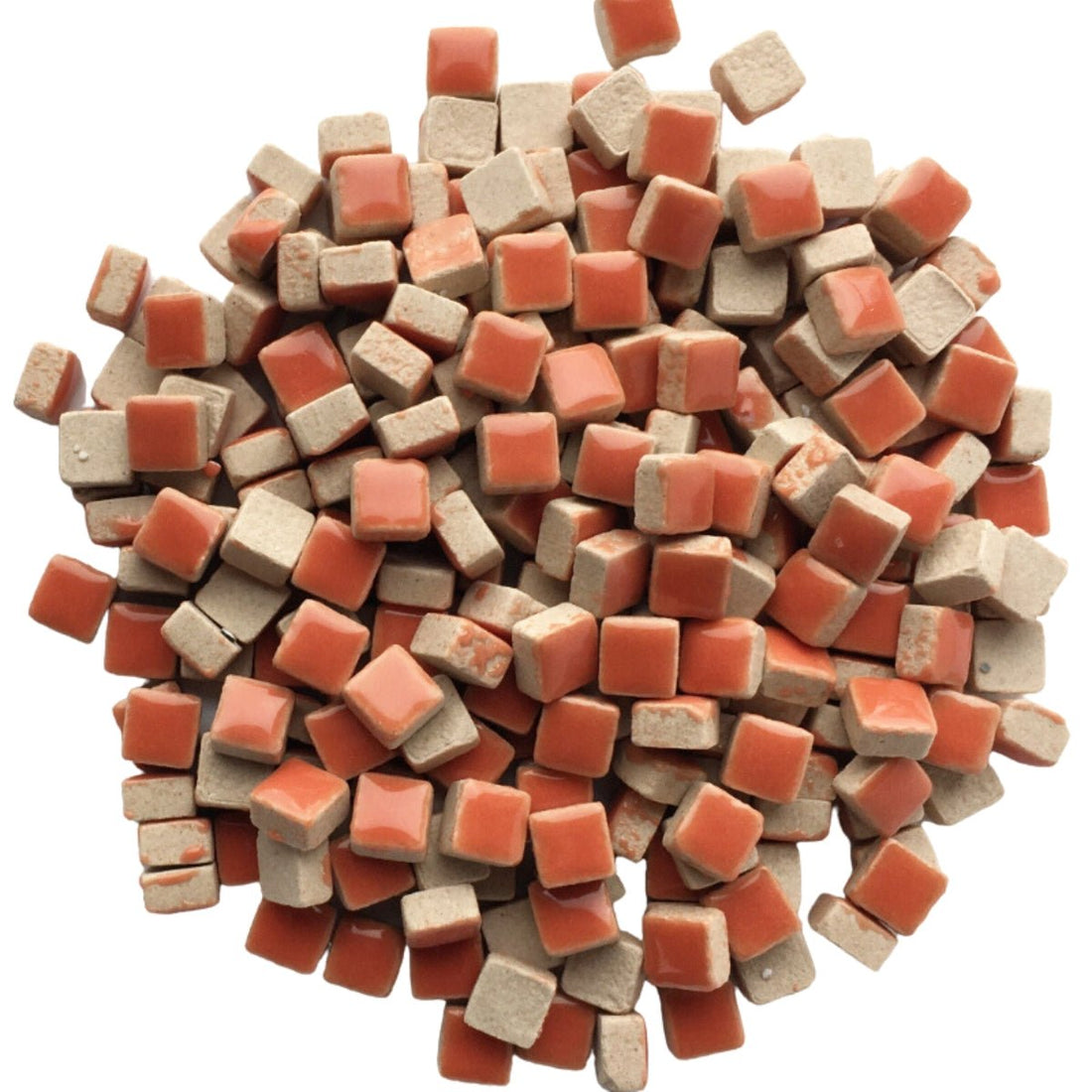 Verre Mosaique - glass mosaic -Glasmosaik-glasmozaïek-Micro Keramiek 5mm Koraal Rood - mosaicshop