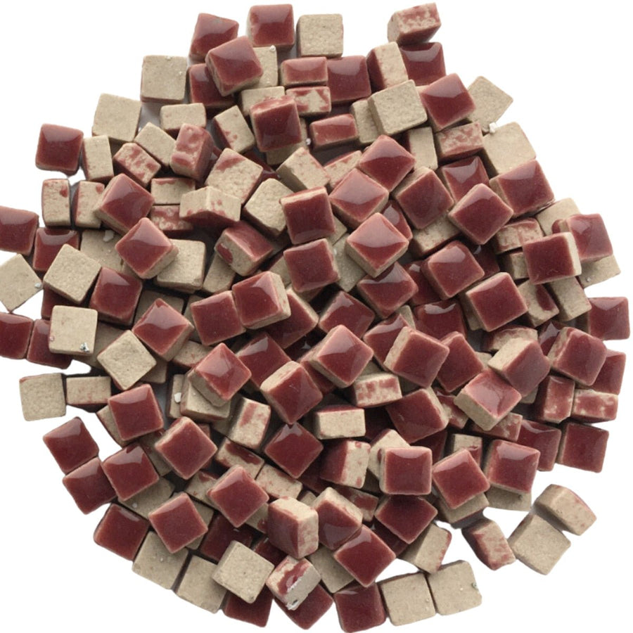 Verre Mosaique - glass mosaic -Glasmosaik-glasmozaïek-Micro Keramiek 5mm Merlot - mosaicshop