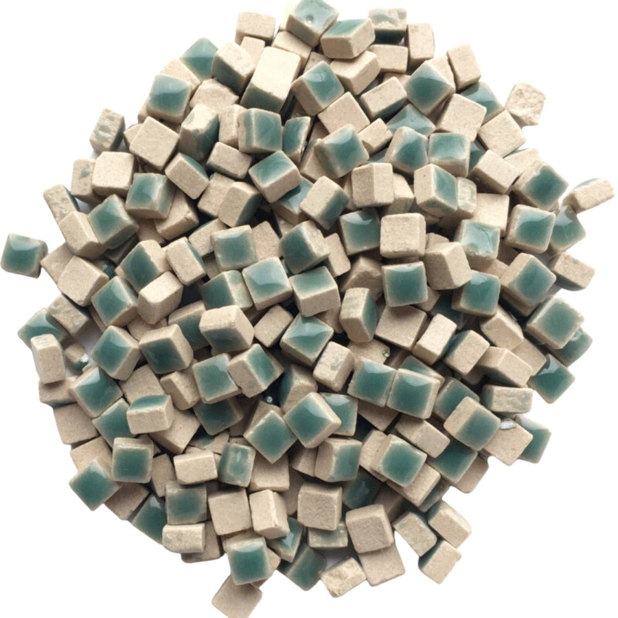 Verre Mosaique - glass mosaic -Glasmosaik-glasmozaïek-Micro Keramiek 5mm Phetalogroen - mosaicshop