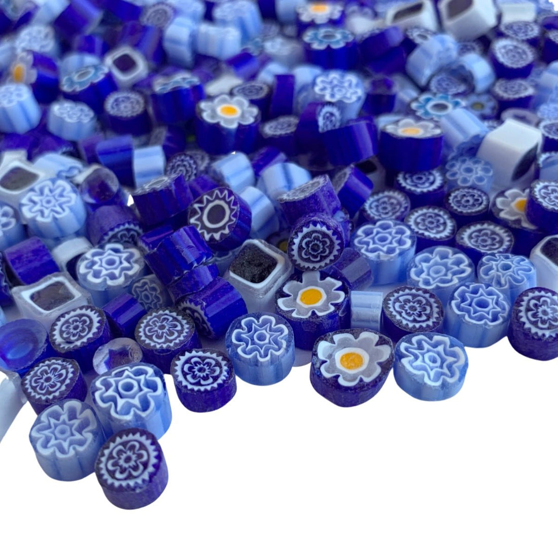 Verre Mosaique - glass mosaic -Glasmosaik-glasmozaïek-Millefiori Donkerblauwmix - mosaicshop