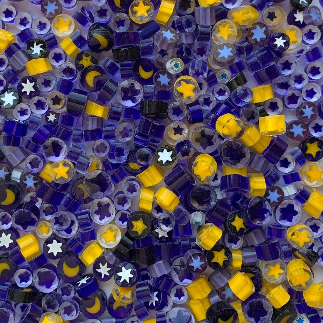 Verre Mosaique - glass mosaic -Glasmosaik-glasmozaïek-Millefiori Sterrenmix - mosaicshop