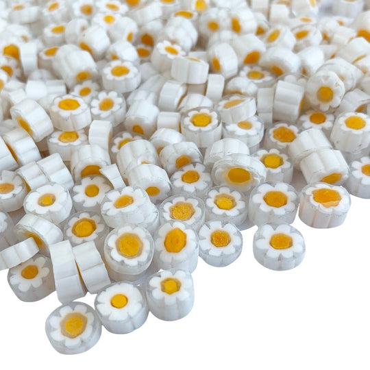 Millefiori White Daisy 8/10 Translucent